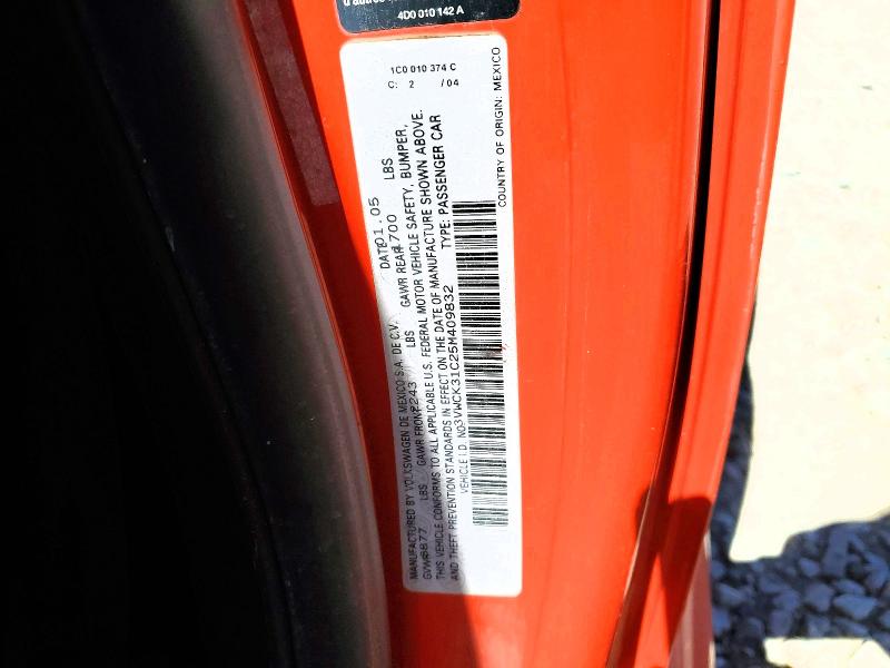 70097596 :رقم المزاد ، 3VWCK31C25M409832 vin ، 2005 Volkswagen New Beetle مزاد بيع
