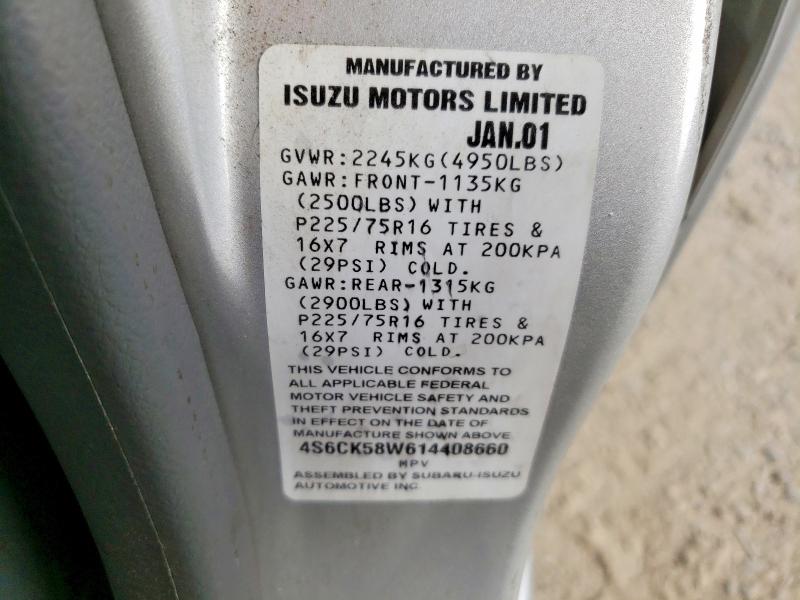 69551006 :رقم المزاد ، 4S6CK58W614408660 vin ، 2001 Honda Passport مزاد بيع