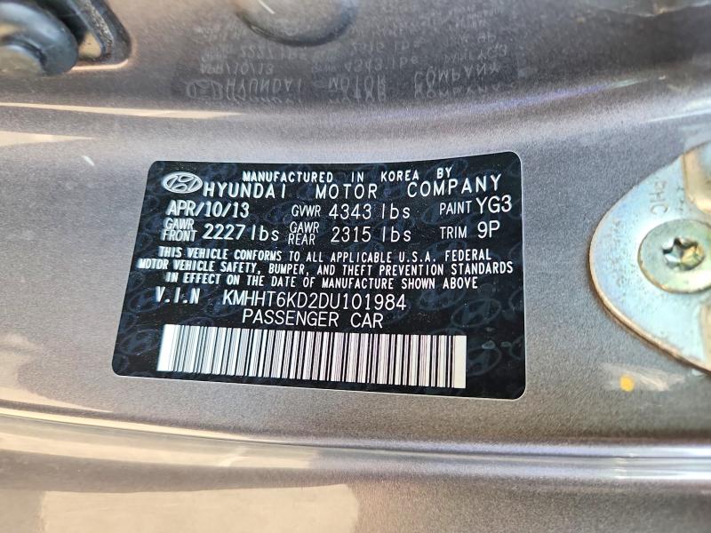 70002846 :رقم المزاد ، KMHHT6KD2DU101984 vin ، 2013 Hyundai Genesis Coupe مزاد بيع