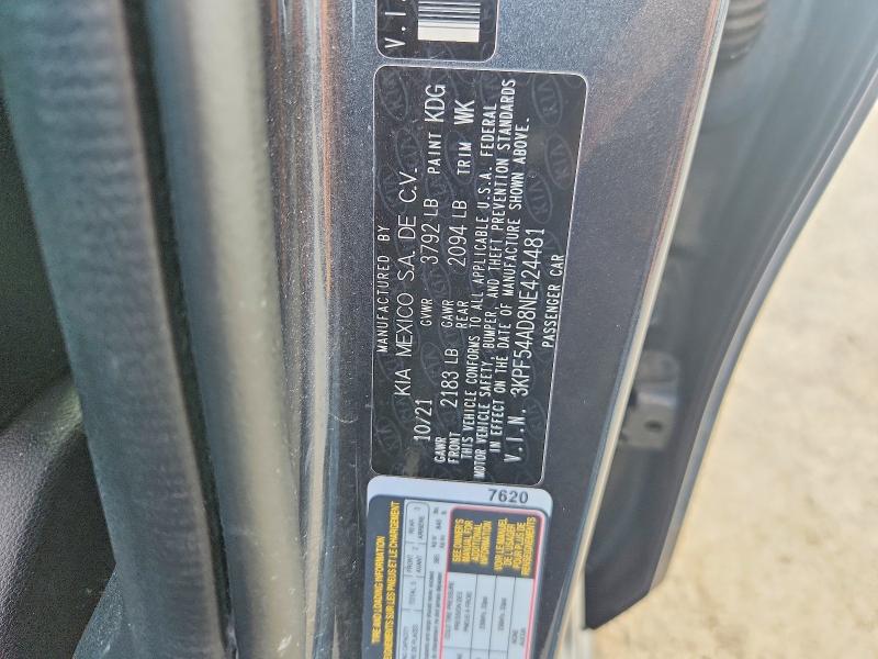 67220146 :رقم المزاد ، 3KPF54AD8NE424481 vin ، 2022 Kia Forte مزاد بيع