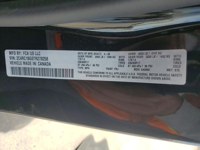 68326266 :رقم المزاد ، 2C4RC1BG0TR278258 vin ، 2026 Chrysler Pacifica مزاد بيع