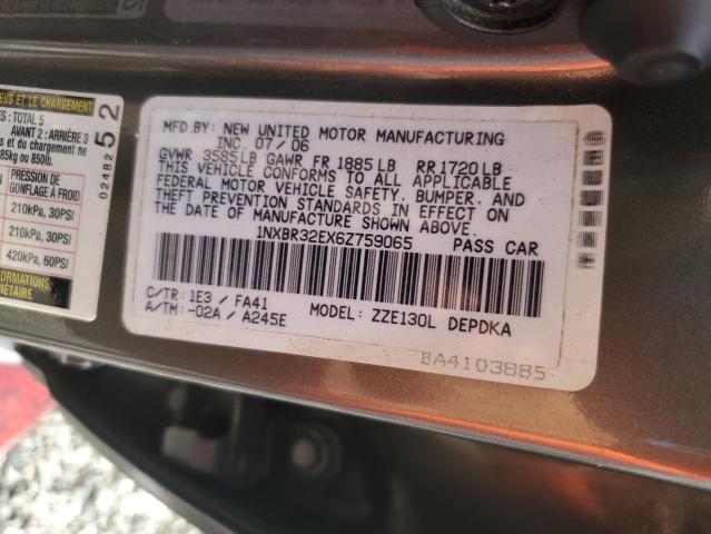 Продажа на аукционе авто 2006 Toyota Corolla, vin: 1NXBR32EX6Z759065, номер лота: 69204226