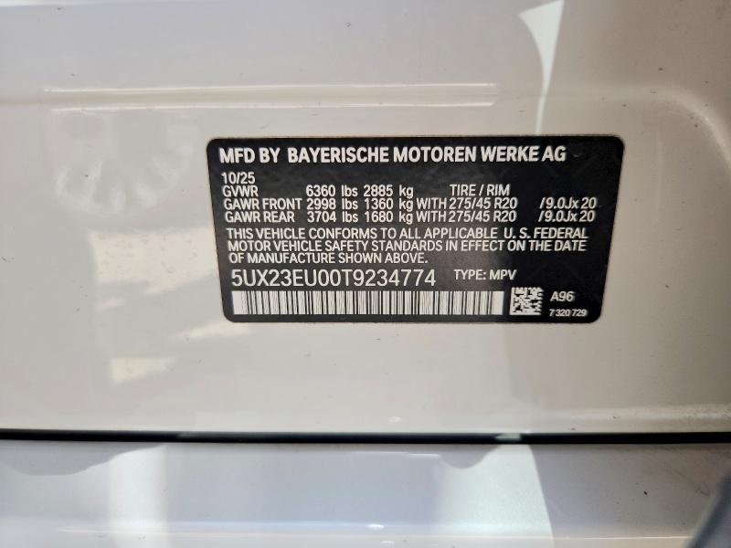 68024056 :رقم المزاد ، 5UX23EU00T9234774 vin ، 2026 Bmw X5 مزاد بيع