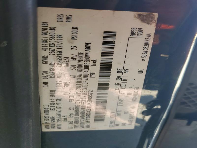 68704346 :رقم المزاد ، 1FTBR3X81LKB09572 vin ، 2020 Ford Transit مزاد بيع