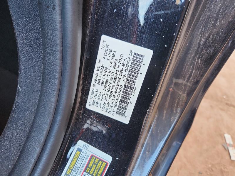 69601206 :رقم المزاد ، 1HGCT1A73DA006222 vin ، 2013 Honda Accord مزاد بيع