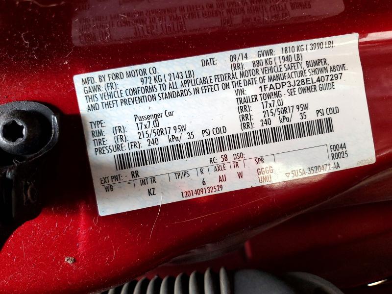2014 Ford Focus მანქანა იყიდება აუქციონზე, vin: 1FADP3J28EL407297, აუქციონის ნომერი: 69763076