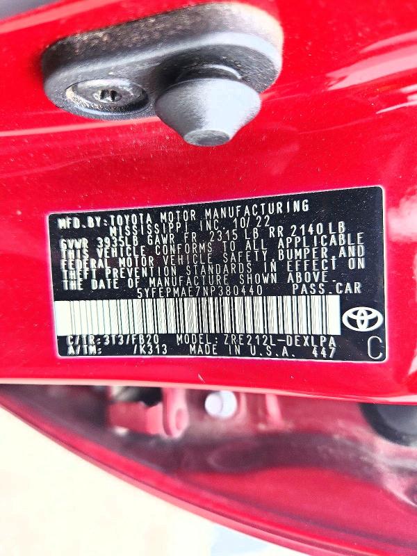 Aukcja sprzedaży 2022 Toyota Corolla, vin: 5YFEPMAE7NP380440, numer aukcji: 70139846