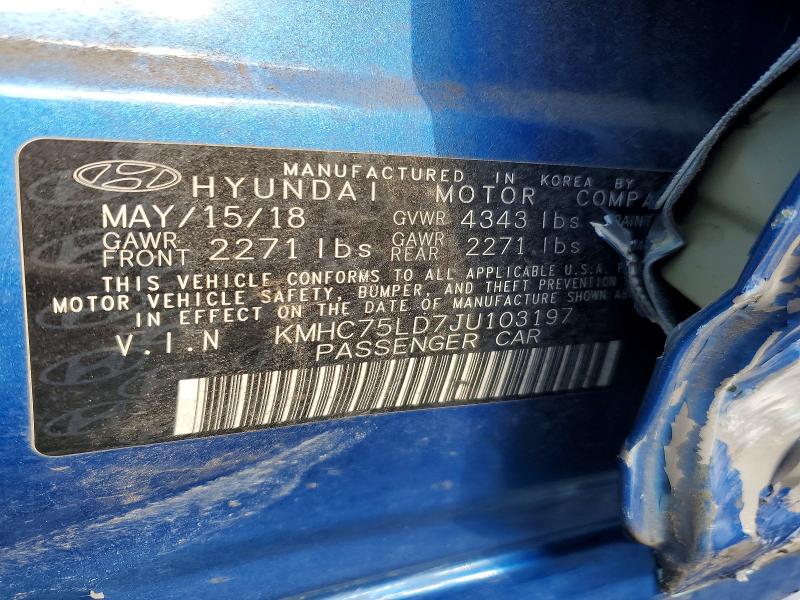 Продаж на аукціоні авто 2018 Hyundai Ioniq, vin: KMHC75LD7JU103197, номер лоту: 69972726