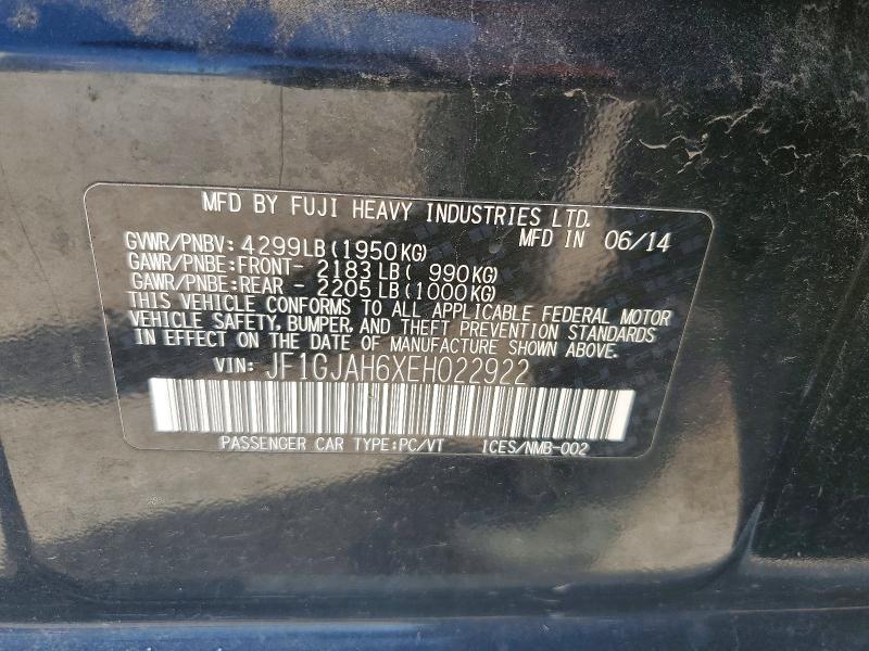 Aukcja sprzedaży 2014 Subaru Impreza, vin: JF1GJAH6XEH022922, numer aukcji: 67258346