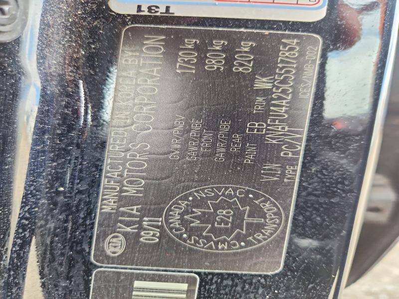Aukcja sprzedaży 2012 Kia Forte, vin: KNAFU4A25C5517854, numer aukcji: 68073096