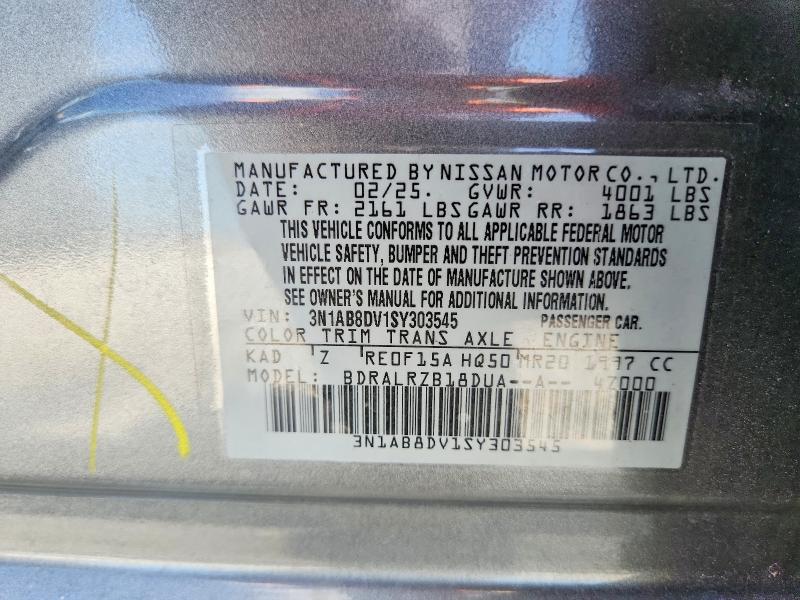 Продаж на аукціоні авто 2025 Nissan Sentra, vin: 3N1AB8DV1SY303545, номер лоту: 69336866