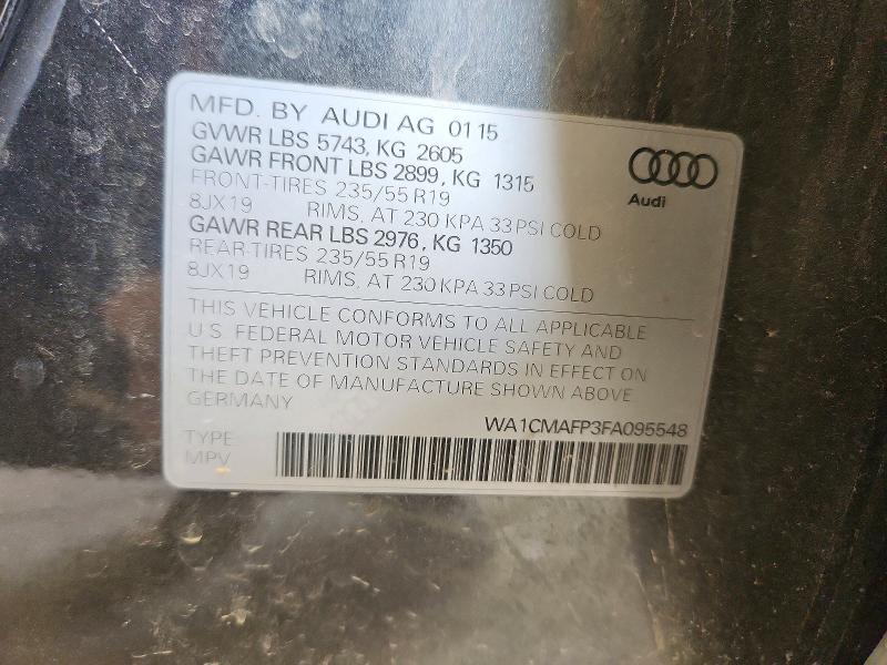 Aukcja sprzedaży 2015 Audi Q5, vin: WA1CMAFP3FA095548, numer aukcji: 69869956