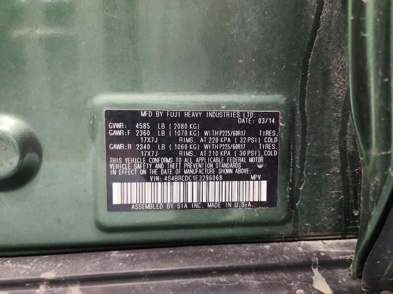 Продажа на аукционе авто 2014 Subaru Outback, vin: 4S4BRCDC1E3296068, номер лота: 70306496
