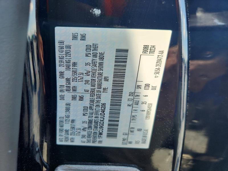 67334756 :رقم المزاد ، 1FMCU9GDXJUD46206 vin ، 2018 Ford Escape مزاد بيع