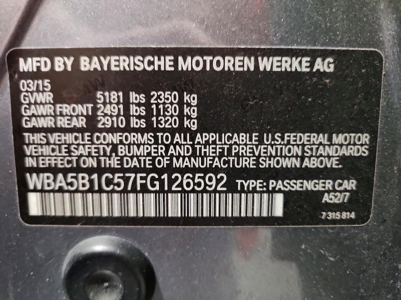 Продажа на аукционе авто 2015 Bmw 535, vin: WBA5B1C57FG126592, номер лота: 67890616
