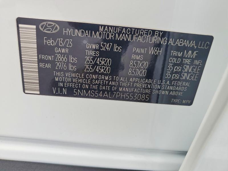 Aukcja sprzedaży 2023 Hyundai Santa Fe, vin: 5NMS54AL7PH553085, numer aukcji: 68339636