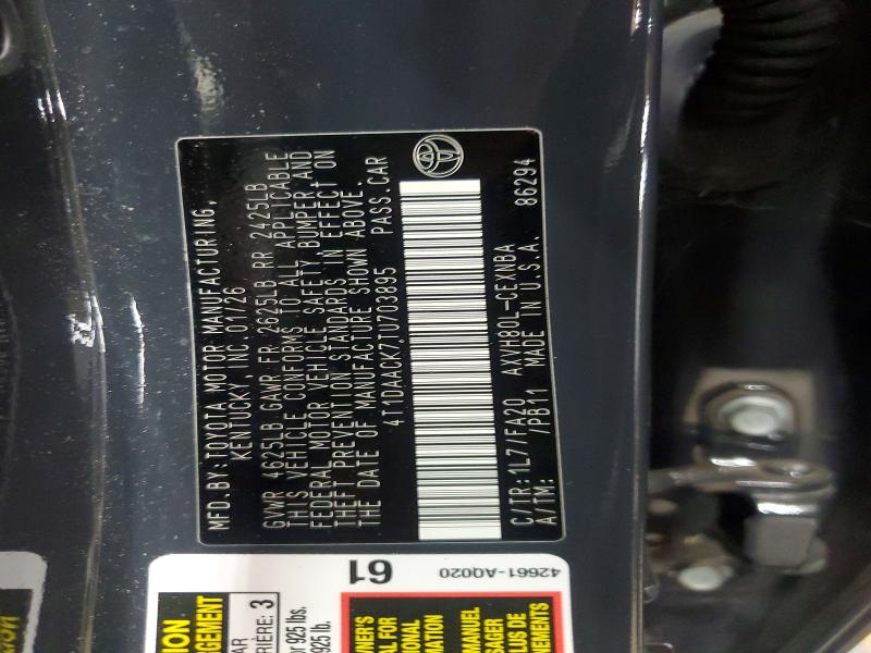 Aukcja sprzedaży 2026 Toyota Camry, vin: 4T1DAACK7TU703895, numer aukcji: 69490916