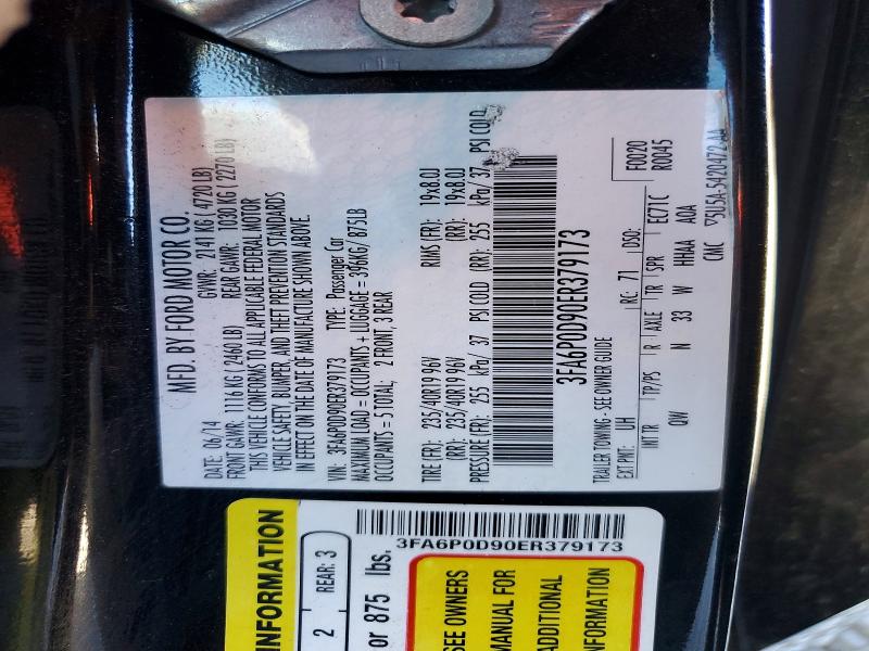 Aukcja sprzedaży 2014 Ford Fusion, vin: 3FA6P0D90ER379173, numer aukcji: 70318246