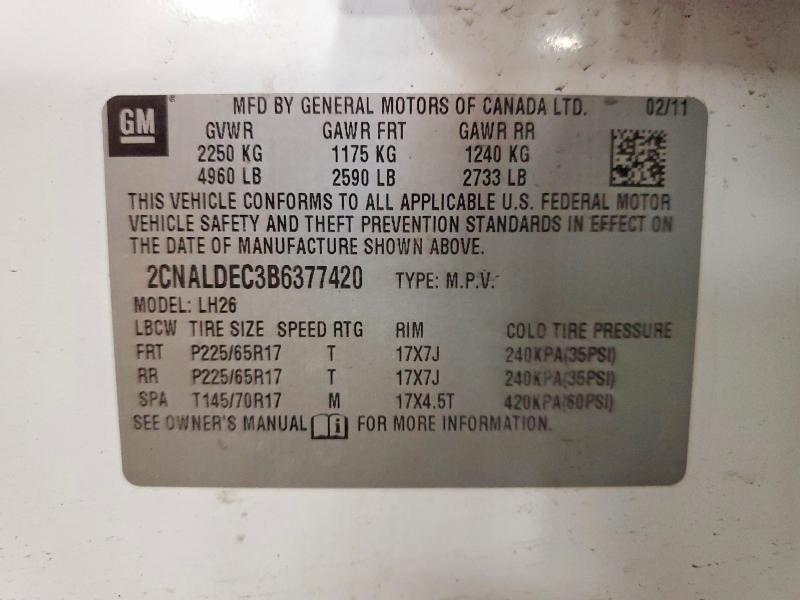 Aukcja sprzedaży 2011 Chevrolet Equinox, vin: 2CNALDEC3B6377420, numer aukcji: 70907076