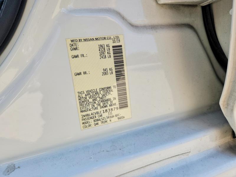 2020 Nissan Altima მანქანა იყიდება აუქციონზე, vin: 1N4BL4CV8LC183879, აუქციონის ნომერი: 66774596
