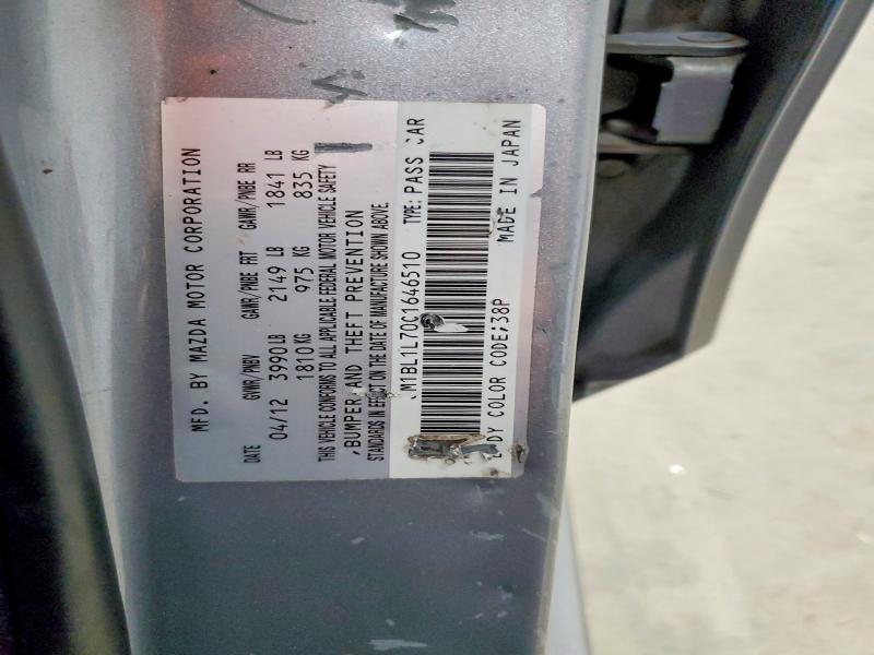 67016026 :رقم المزاد ، JM1BL1L70C1646510 vin ، 2012 Mazda 3 مزاد بيع