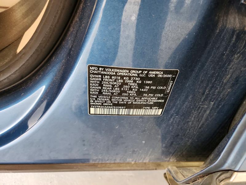 Aukcja sprzedaży 2021 Volkswagen Atlas, vin: 1V2TR2CAXMC520597, numer aukcji: 69347346