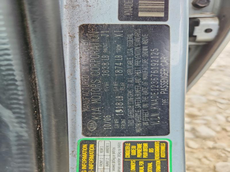Aukcja sprzedaży 2007 Kia Rio, vin: KNADE123676192125, numer aukcji: 68017276