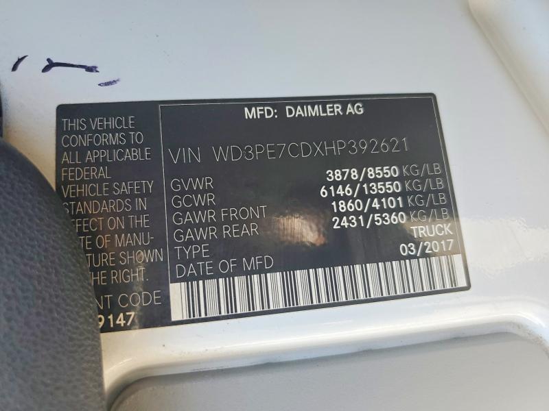Aukcja sprzedaży 2017 Mercedes-benz Sprinter, vin: WD3PE7CDXHP392621, numer aukcji: 68598436