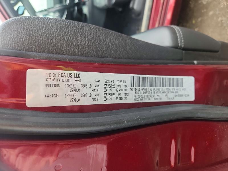 Aukcja sprzedaży 2020 Dodge Durango, vin: 1C4SDJCT6LC302341, numer aukcji: 71027446