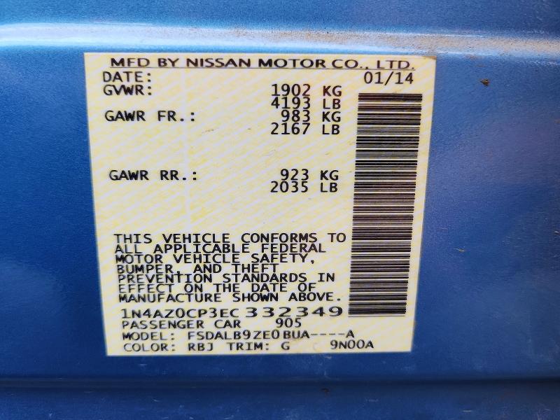 Продажа на аукционе авто 2014 Nissan Leaf, vin: 1N4AZ0CP3EC332349, номер лота: 69971186