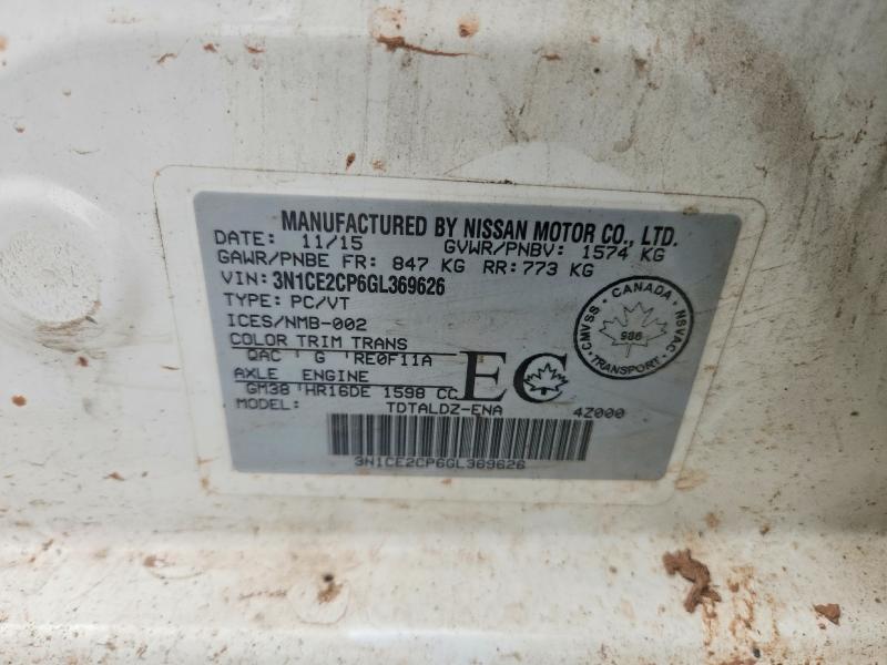 Продажа на аукционе авто 2016 Nissan Versa Note, vin: 3N1CE2CP6GL369626, номер лота: 67614016