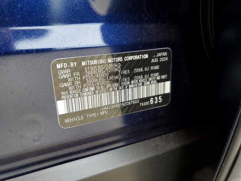 Продажа на аукционе авто 2024 Mitsubishi Outlander, vin: JA4J3VA81RZ087603, номер лота: 67445926