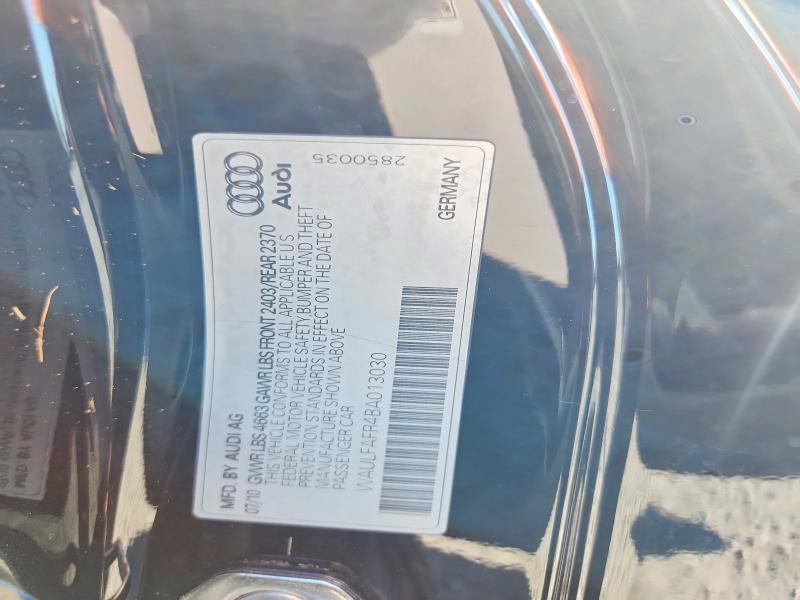 2011 Audi A5 მანქანა იყიდება აუქციონზე, vin: WAULFAFR4BA013030, აუქციონის ნომერი: 70729086