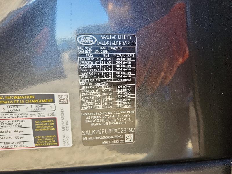 67367326 :رقم المزاد ، SALKP9FU8PA028192 vin ، 2023 Land Rover Range Rover مزاد بيع
