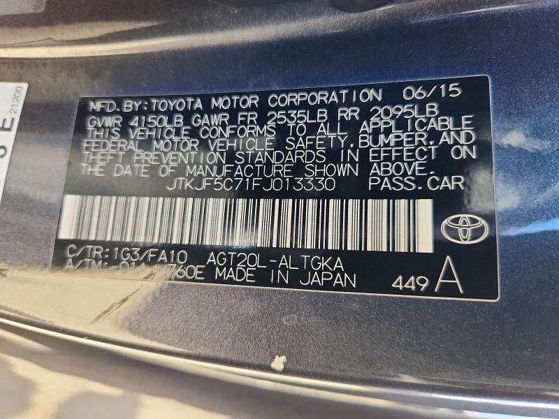 2015 Scion Tc მანქანა იყიდება აუქციონზე, vin: JTKJF5C71FJ013330, აუქციონის ნომერი: 68978056