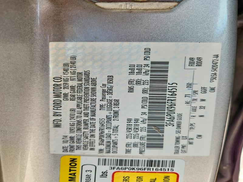 Продажа на аукционе авто 2015 Ford Fusion, vin: 3FA6P0K96FR164515, номер лота: 69631746