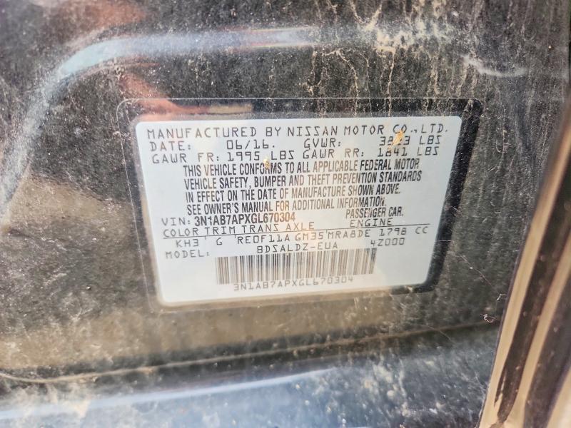 Продажа на аукционе авто 2016 Nissan Sentra, vin: 3N1AB7APXGL670304, номер лота: 70338706