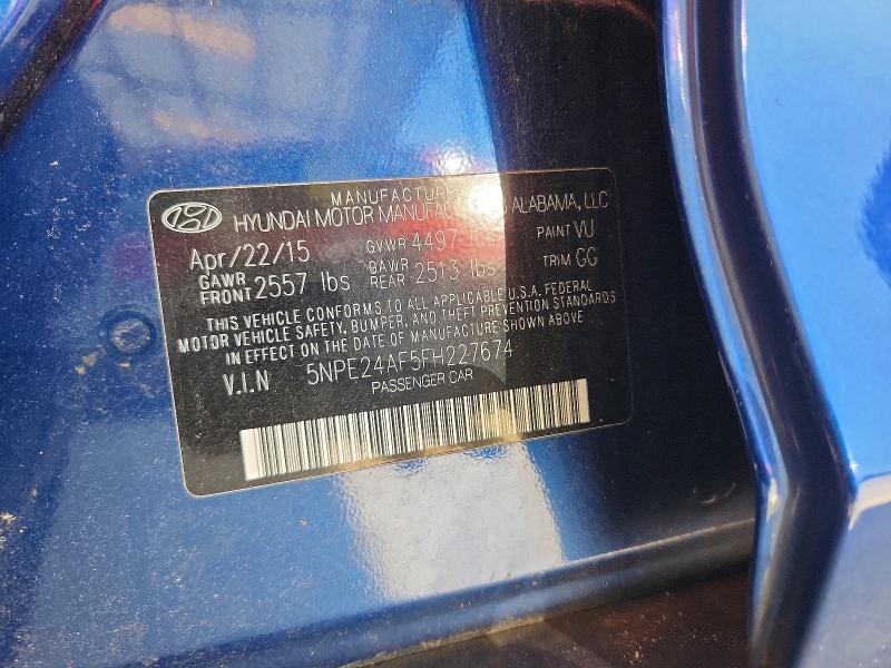 2015 Hyundai Sonata მანქანა იყიდება აუქციონზე, vin: 5NPE24AF5FH227674, აუქციონის ნომერი: 68407656