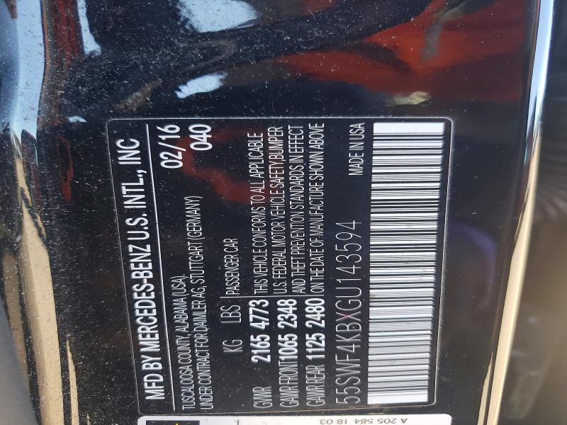 68779436 :رقم المزاد ، 55SWF4KBXGU143594 vin ، 2016 Mercedes-benz C مزاد بيع