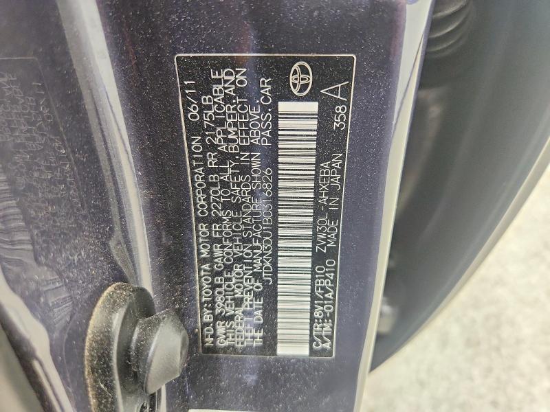 Aukcja sprzedaży 2011 Toyota Prius, vin: JTDKN3DU1B0316826, numer aukcji: 70354836