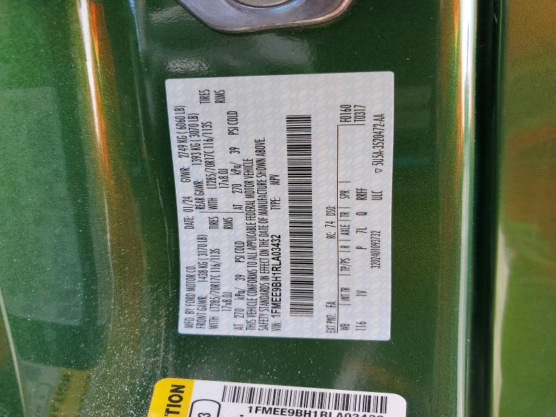 2024 Ford Bronco მანქანა იყიდება აუქციონზე, vin: 1FMEE9BH1RLA03432, აუქციონის ნომერი: 68086626