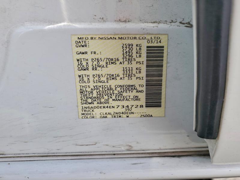 68898836 :رقم المزاد ، 1N6AD0ER4EN734728 vin ، 2014 Nissan Frontier مزاد بيع