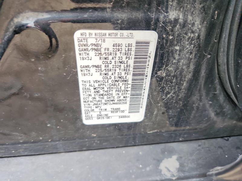 69966516 :رقم المزاد ، JN8AT2MT2JW489256 vin ، 2018 Nissan Rogue مزاد بيع