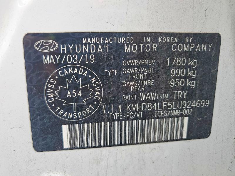 Aukcja sprzedaży 2020 Hyundai Elantra, vin: KMHD84LF5LU924699, numer aukcji: 67172996