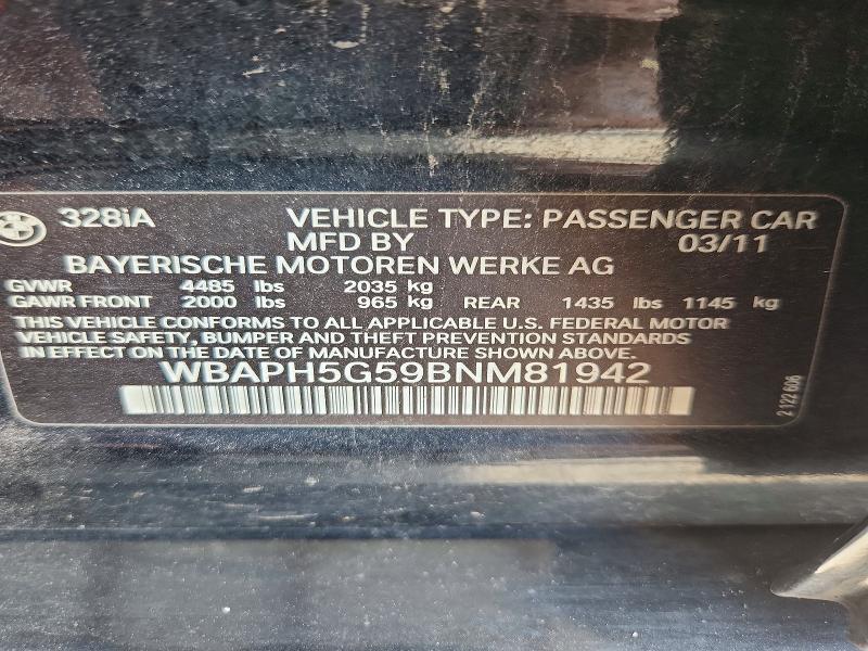Продажа на аукционе авто 2011 Bmw 328, vin: WBAPH5G59BNM81942, номер лота: 68841326