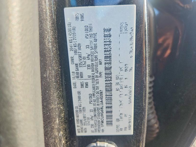 2020 Ford Escape მანქანა იყიდება აუქციონზე, vin: 1FMCU9G68LUA45597, აუქციონის ნომერი: 66588766