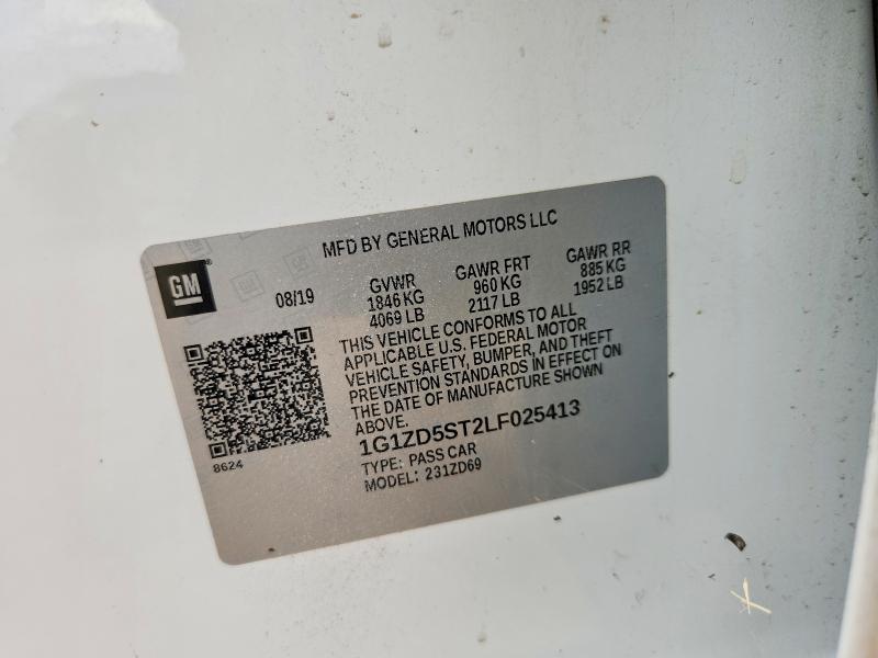 Aukcja sprzedaży 2020 Chevrolet Malibu, vin: 1G1ZD5ST2LF025413, numer aukcji: 69699806