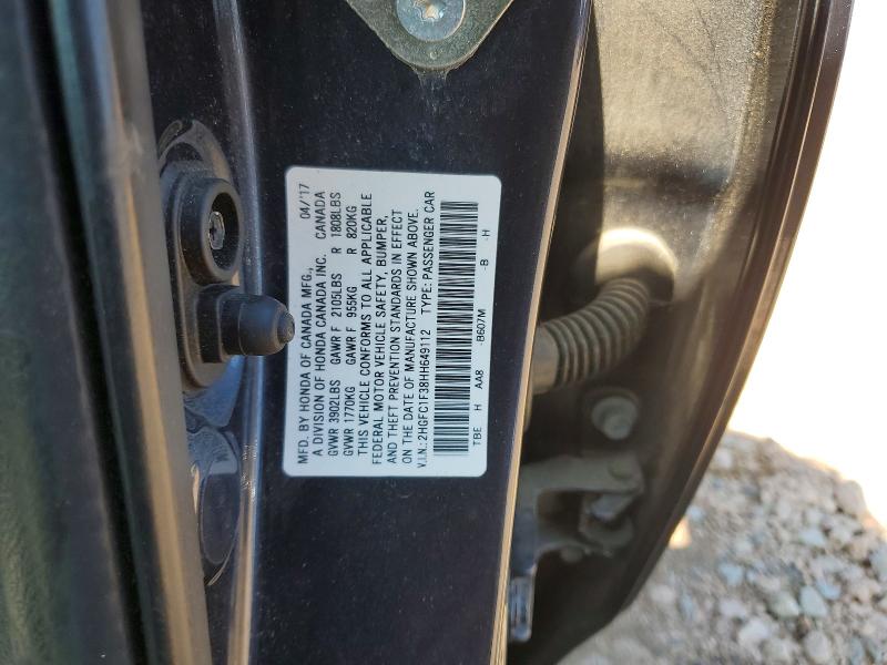 Aukcja sprzedaży 2017 Honda Civic, vin: 2HGFC1F38HH649112, numer aukcji: 68225536