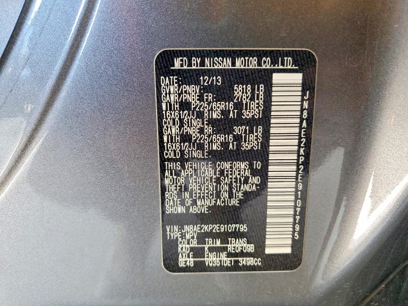 Продаж на аукціоні авто 2014 Nissan Quest, vin: JN8AE2KP2E9107795, номер лоту: 67377266