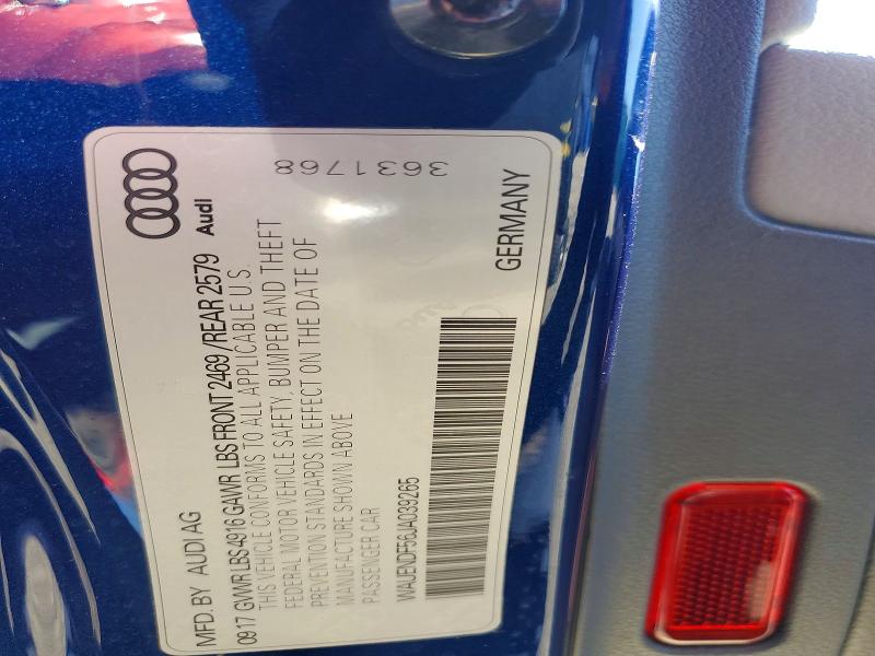 Aukcja sprzedaży 2018 Audi A5, vin: WAUENDF56JA039265, numer aukcji: 68833386